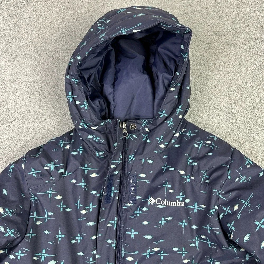 Columbia Jacket‎ Girls Large 14-16 Blue AOP Horizon Ride Coat Insulated Outdoor